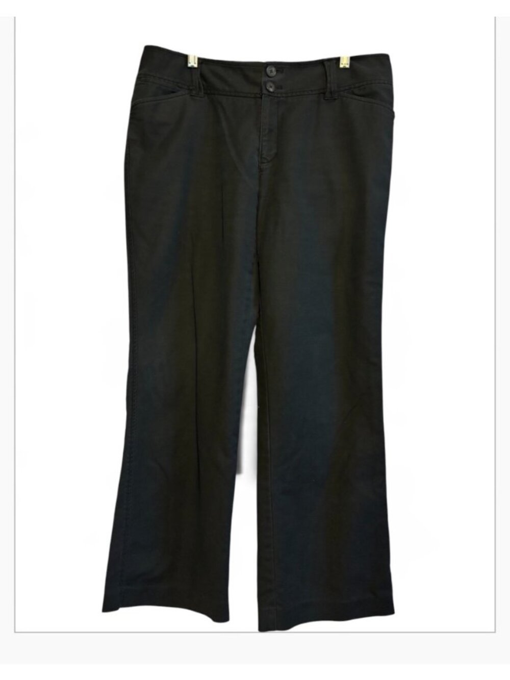 Eddie Bauer Vashon Fit Cotton Black Pants Bootcut Casual Size 12